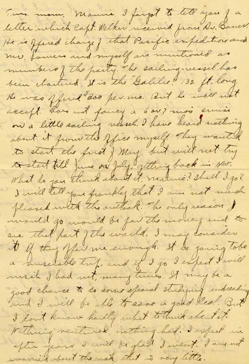 Ault's letter, 04/16/1905