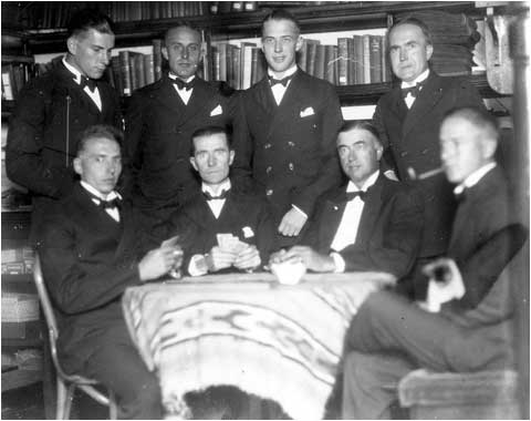 Scientific staff in the library on board Carnegie