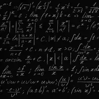 Equations on chalkboard