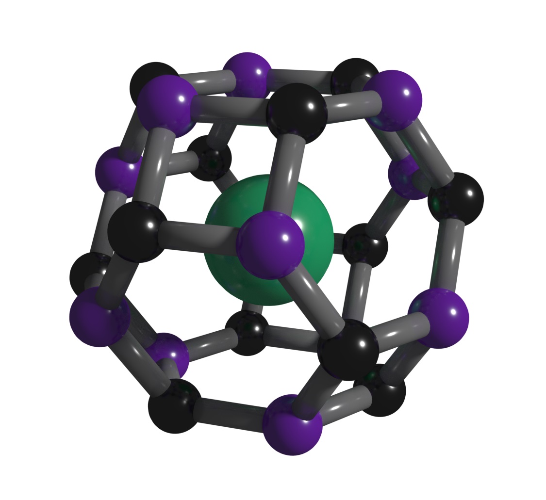 Carbon-boron clathrate cage with strontium inside, courtesy Tim Strobel