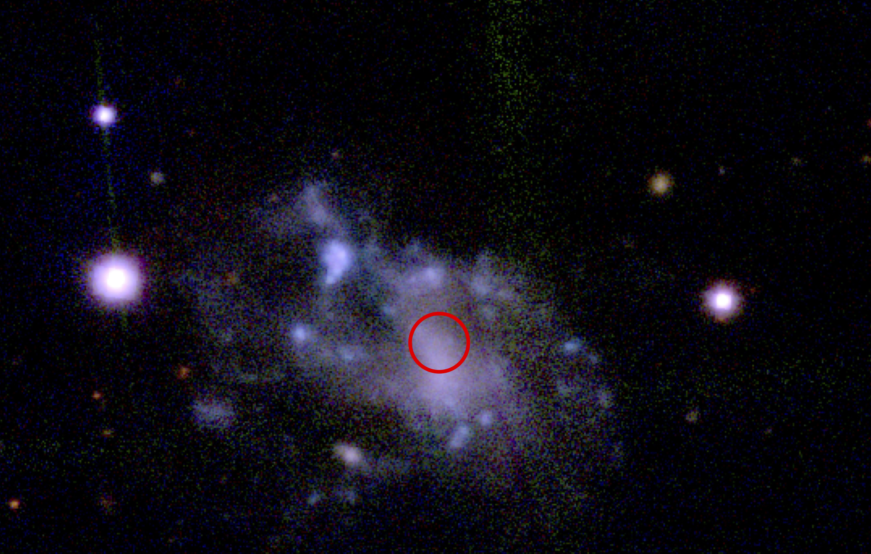 Pan-STARRS image showing the host galaxy of the newly discovered supernova ASASSN-18bt