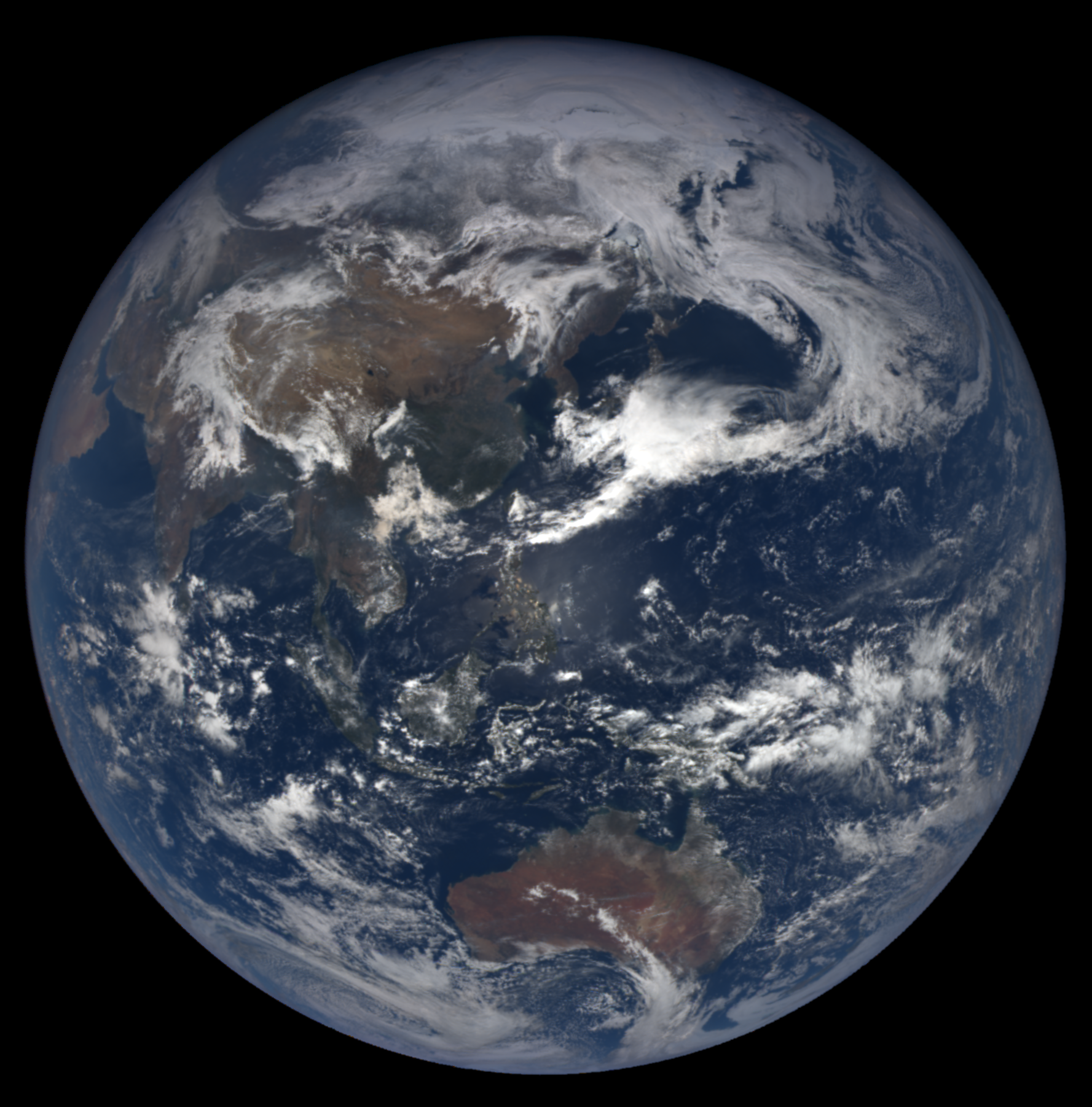 The planet Earth on April 17, 2019, courtesy NOAA/NASA EPIC Team.