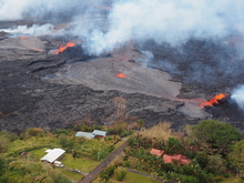 Lava deposits in Leilani Estates (Credit: B. Shiro, USGS)