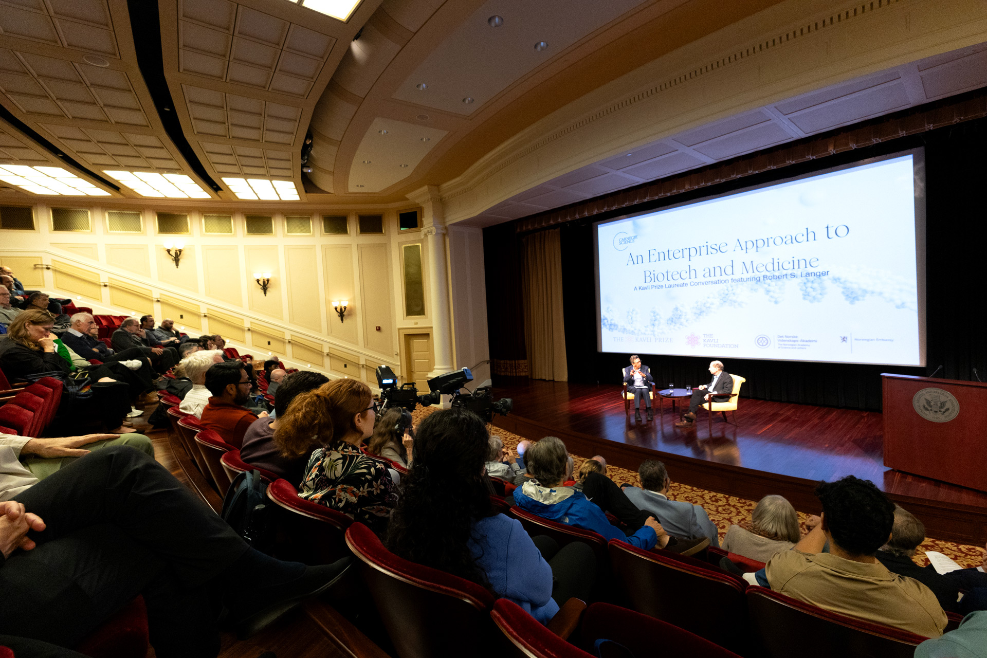 Full view of the theater with full audience