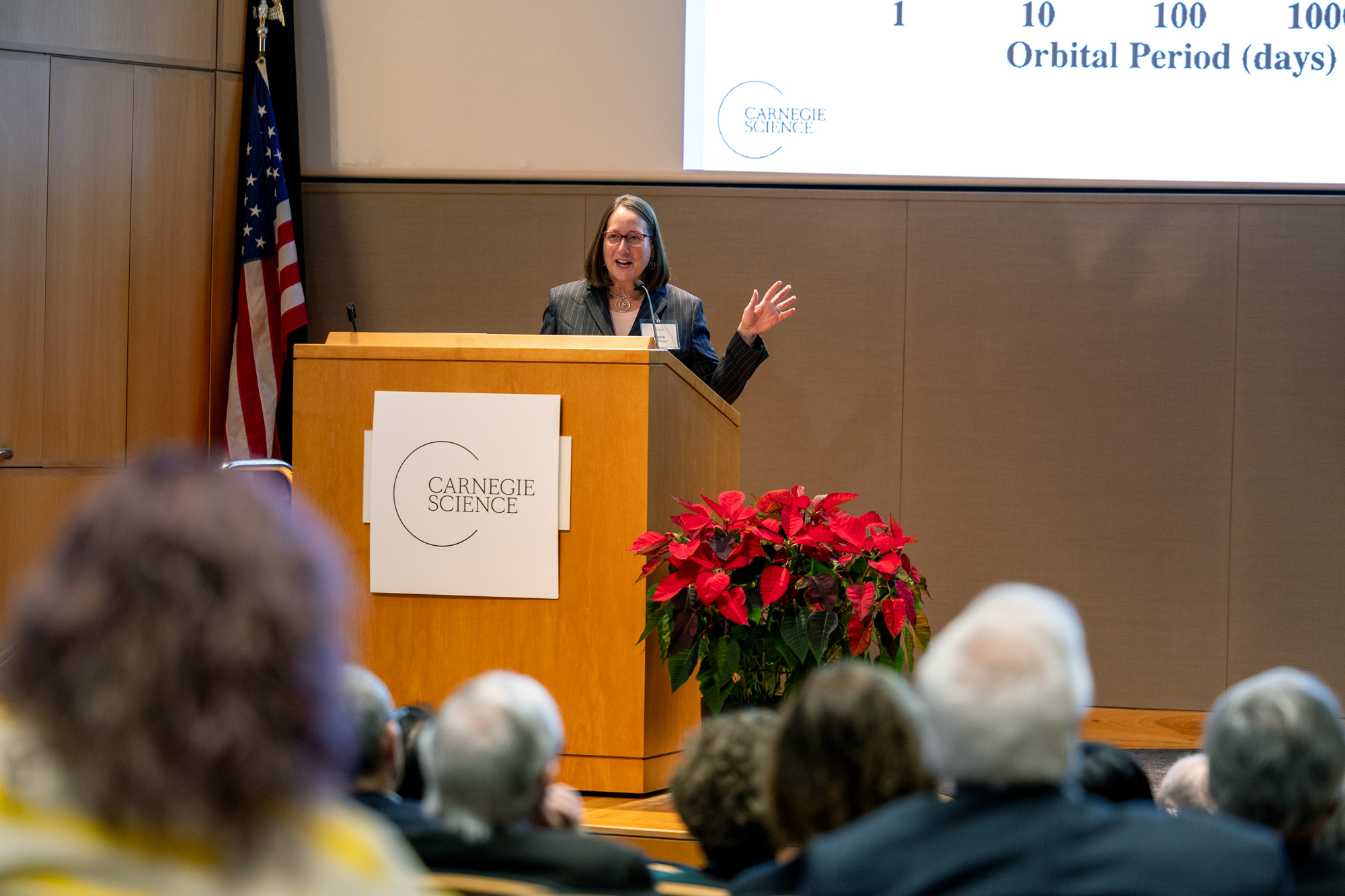 Alycia Weinberger speaks at the Maxine Singer memorial symposium