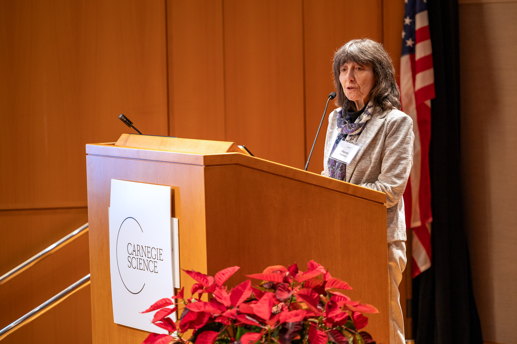 Wendy Freedman speaks at the Maxine Singer memorial symposium