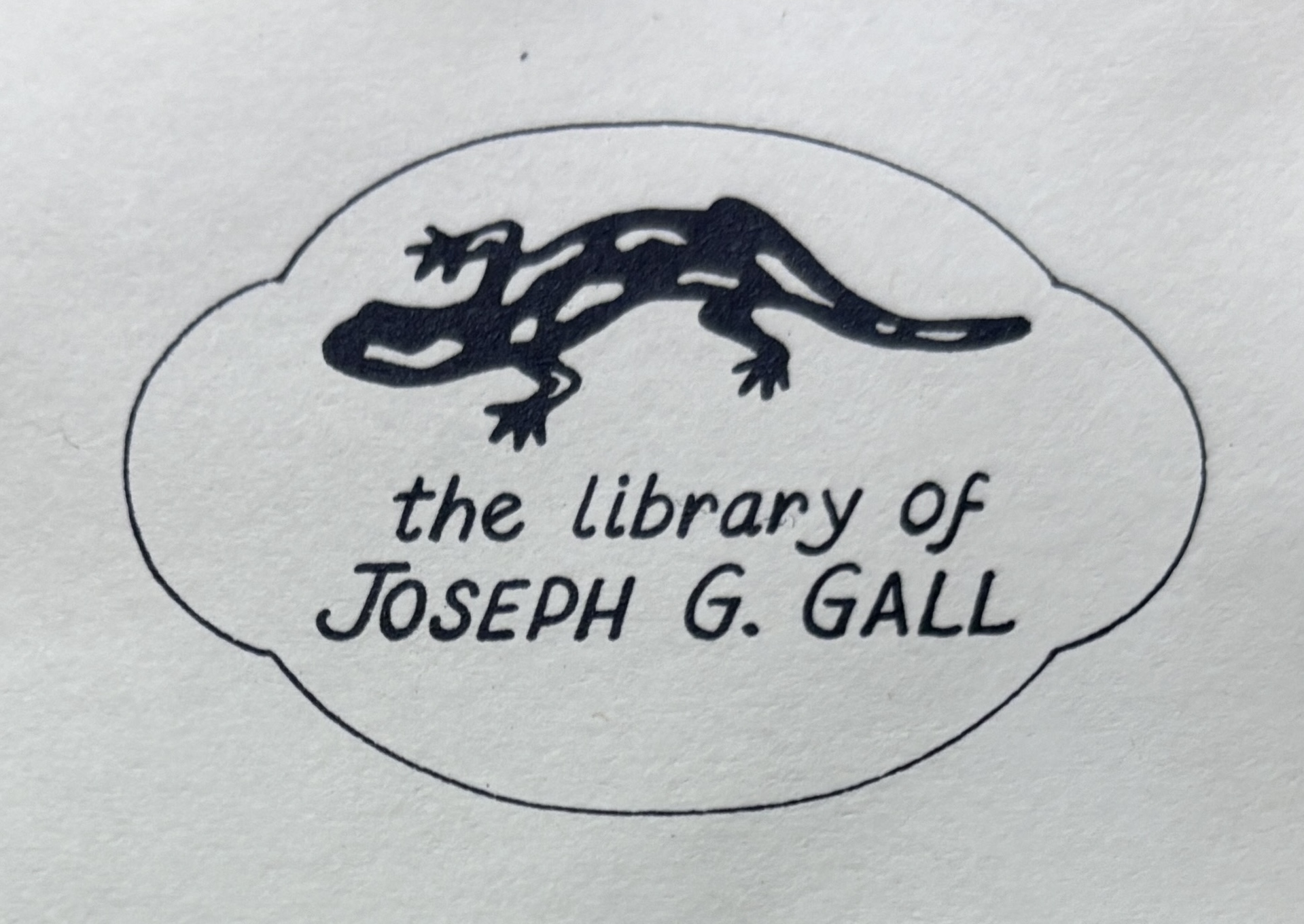 A bookplate from the library of Carnegie Science biologist Joseph Gall