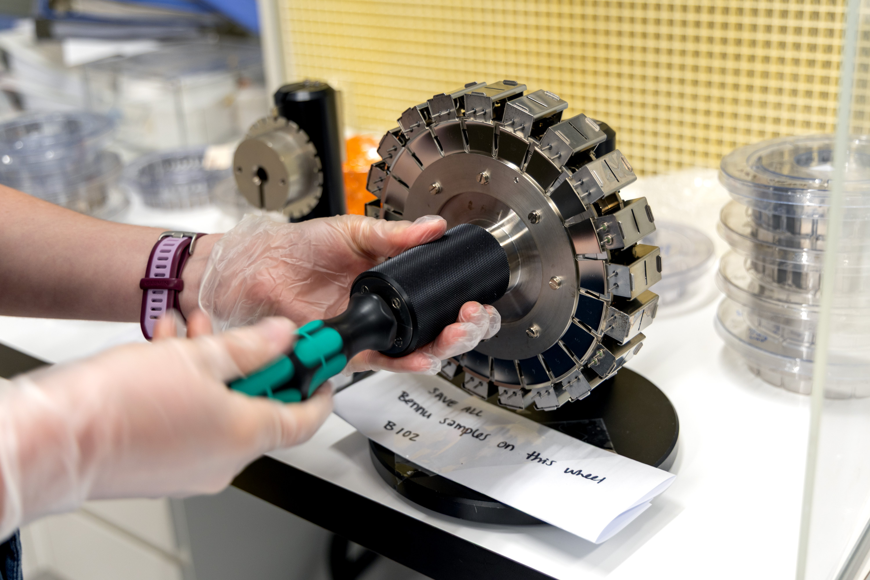 TIMS sample wheel with Bennu material