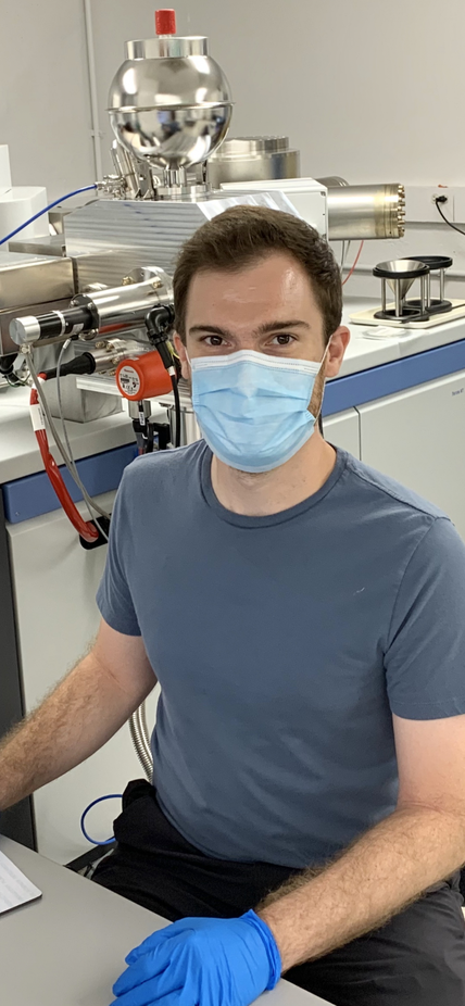 Zack Torrano in Lab with Mask