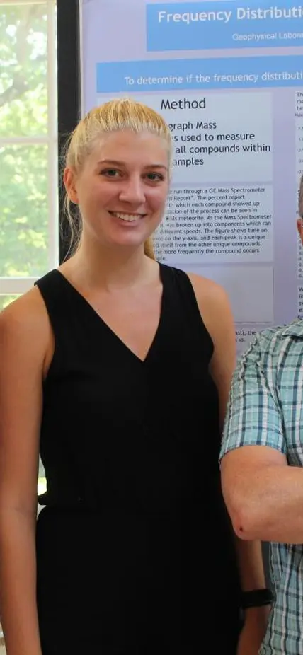 Sophia Economon with Drs. Bob Hazen, George Cody, and Shaunna Morrison. 