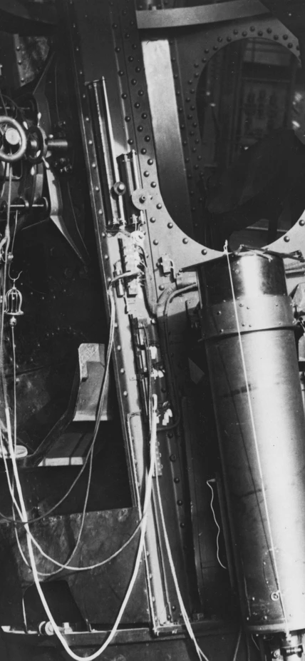 Edwin Hubble and James Jeans at the Mount Wilson Observatory 100-inch Telescope