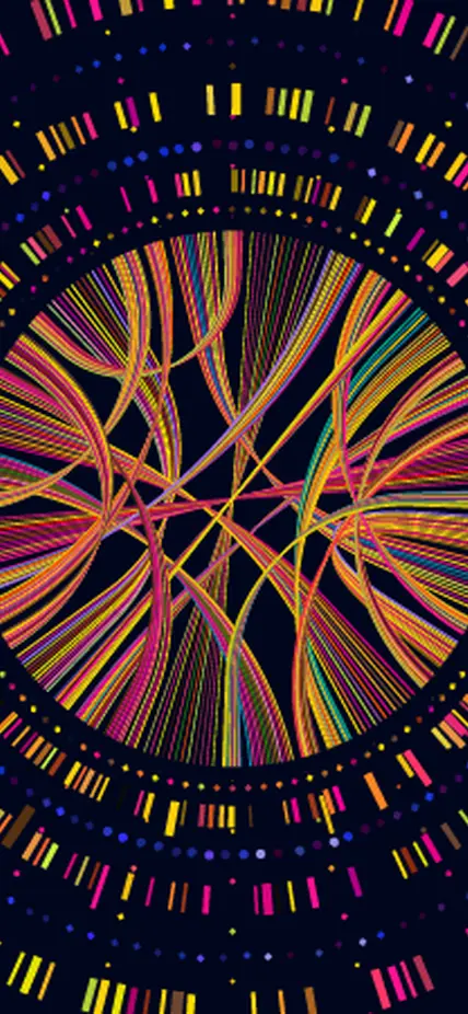 Genome data. Genetics sequence barcode visualisation, dna test and genetic medical sequencing map. Genomics genealogy sequencing data, chromosome architecture vector concept illustration