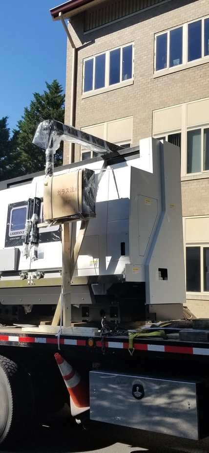 A new 2020 Okuma CNC lathe is delivered to the EPL machine shop on June 29, 2020