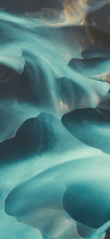 Aerial drone view of a huge riverbed and delta, glacial river system transporting deposits from the Vatnajokull glacier,Iceland