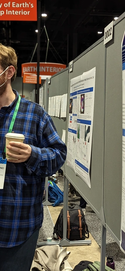 Eric Edmund at poster session AGU 22