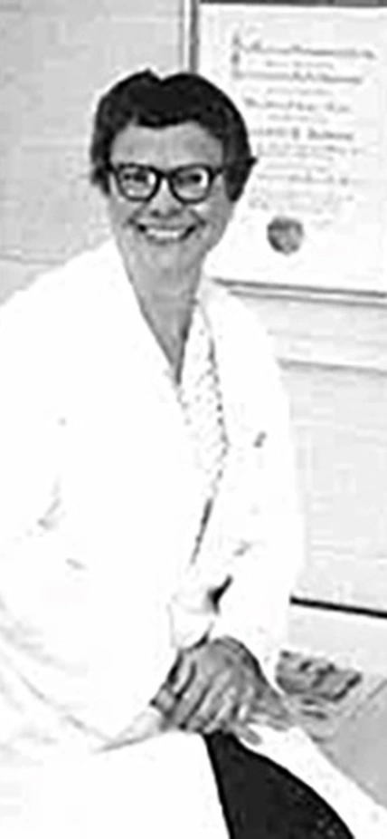Elizabeth Ramsey in a lab coat. Courtesy: National Museum of Health and Medicine. 