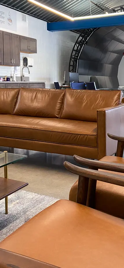 Picture of the seating area in the VizLab