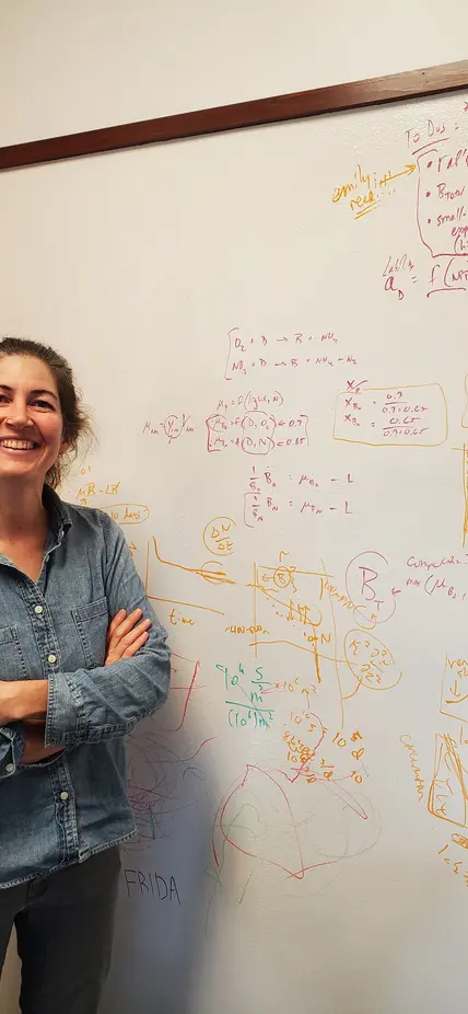 Emily Zakem in Carnegie's office suite at Caltech