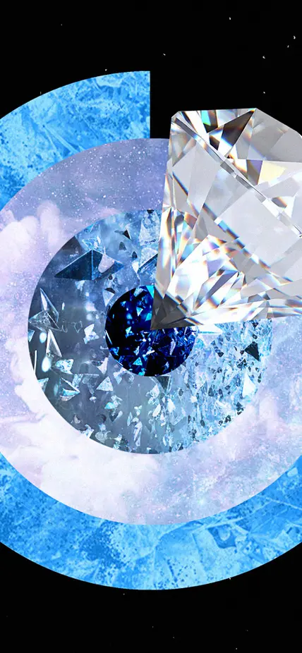 rtist’s conception to illustrate diamond formation in the shallow interiors of ice giant planets by Navid Marvi courtesy of the Carnegie Institution for Science. 