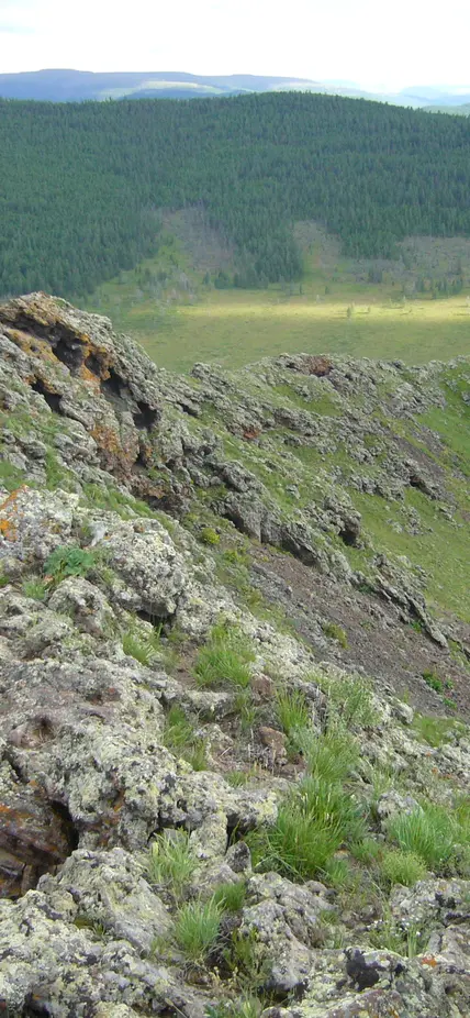 Carnegie's Rick Carlson and collaborator Dmitri Ionov (U. Montpellier) conducted fieldwork in Mongolia as part of a project to understand why this mid-plate locality displays high elevations, active faulting and young volcanism. Carlson and Ionov's part of the study focused on the chemical and isotopic examination of the abundant mantle xenoliths from recent volcanism in central Mongolia. They visited a number of mantle xenolith localities within a 50 km radius of Khorgo in Central Mongolia.