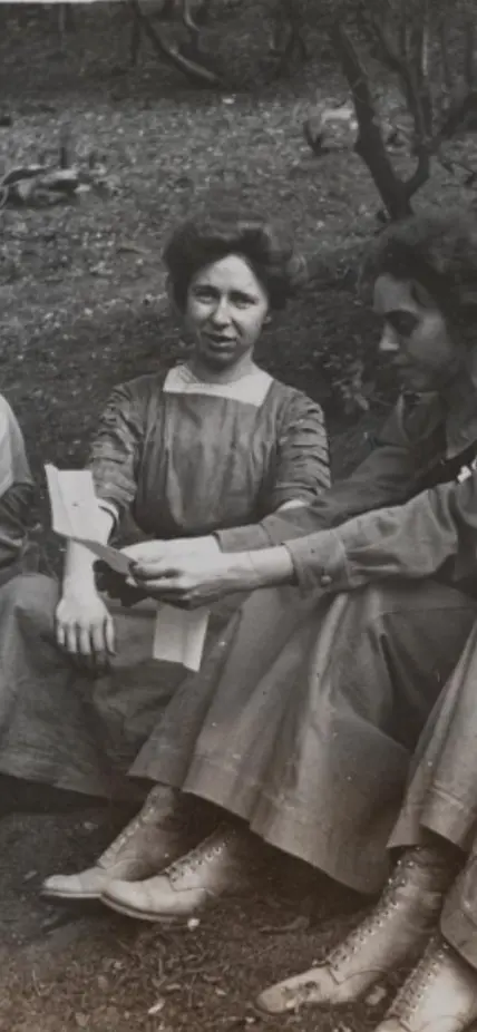 Four women participants at the 1910 International Union for Co-operation in Solar Research held at Mount Wilson Observatory