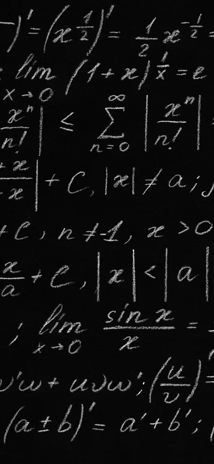 Equations on chalkboard