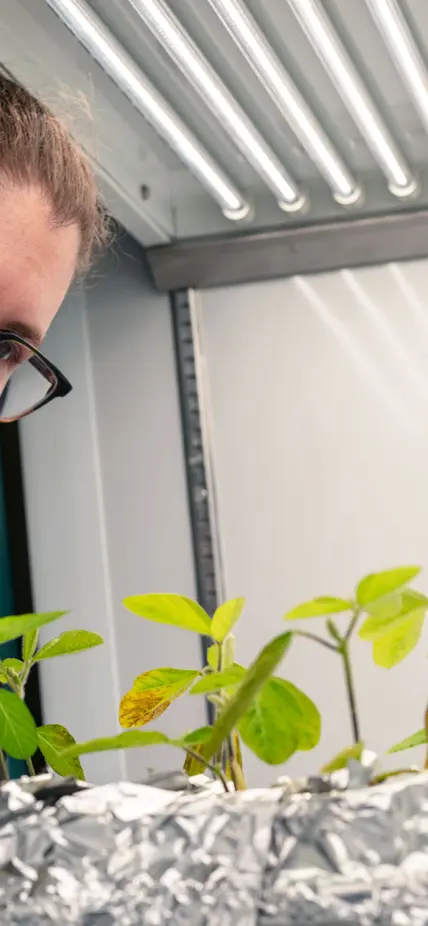 Brittany Belin with plants