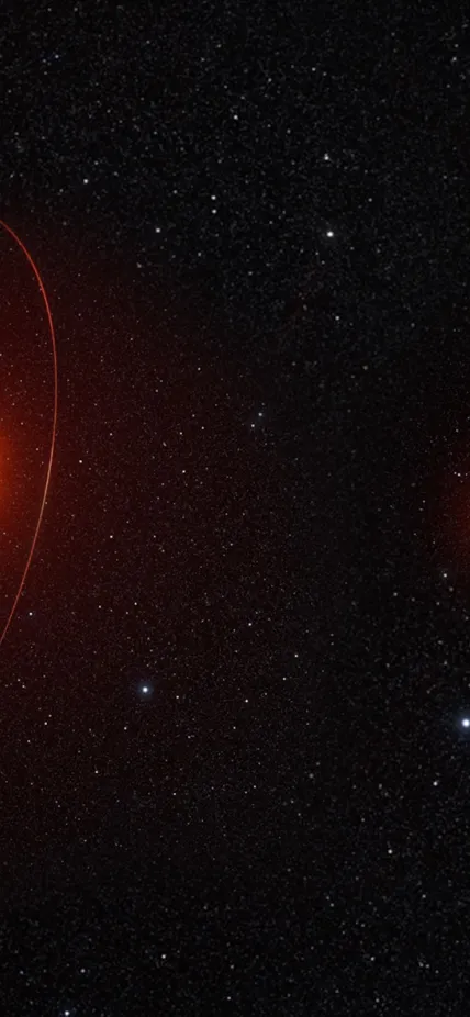 This is an artist impressi on of the exoplanet Gaia - 4b and the brown dwarf Gaia