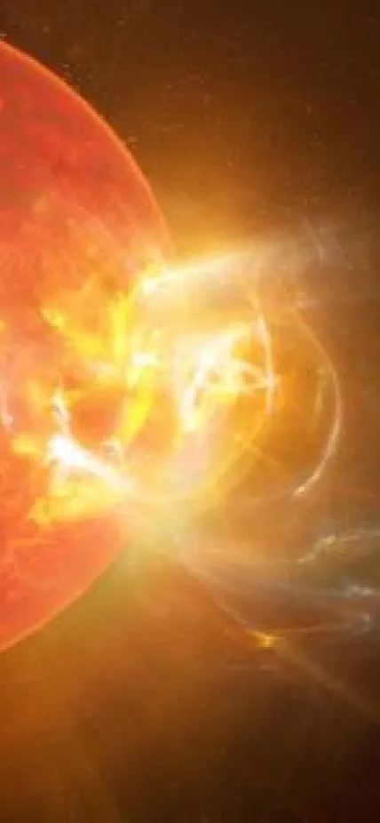 Artist's concept of a stellar flare from Proxima Centauri. Credit: NSF/AUI/NSF NRAO/S. Dagnello. 