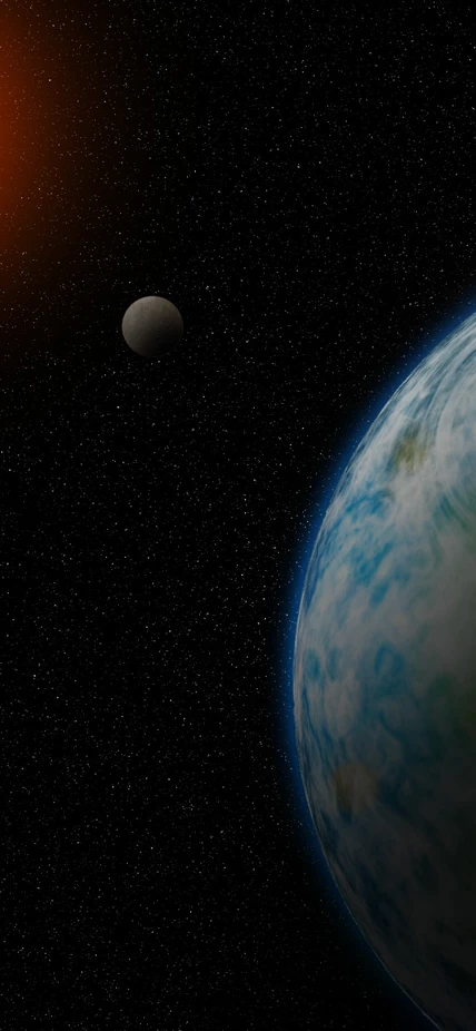 An artist’s concept of GJ180d, which is the nearest temperate super-Earth to us that is not tidally locked to its star