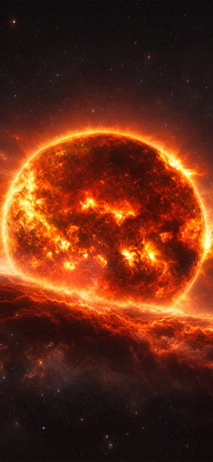 Artist's renditions of the space weather around M dwarf TIC 141146667.  The torus of ionized gas is sculpted by the star's magnetic field and rotation, with two pinched, dense clumps present on opposing sides of the star. Illustrations by Navid Marvi, courtesy Carnegie Science. 