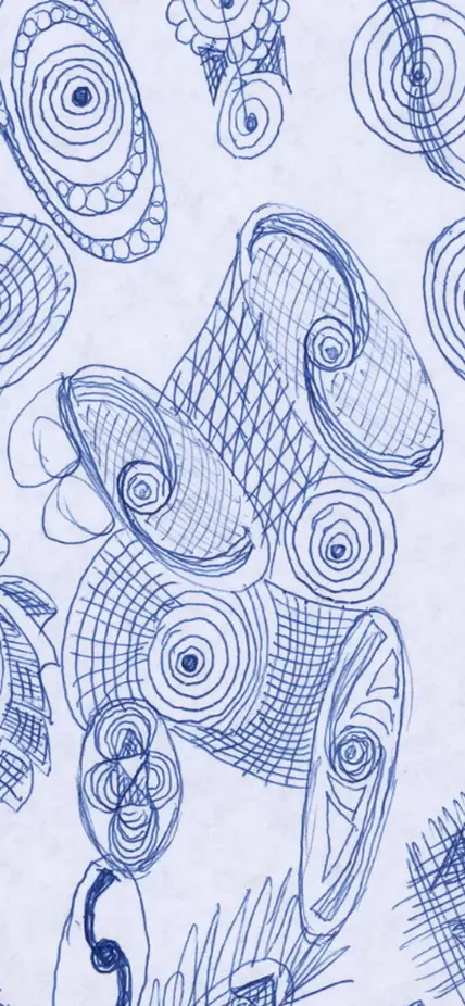 Vera Spirals Square Doodles