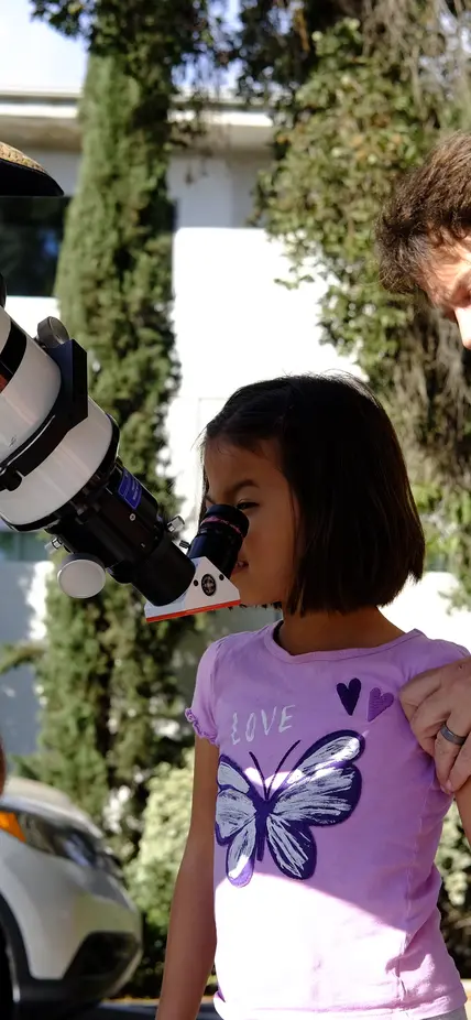 Looking through the telescope at the annual Carnegie Science Observatories Open House.