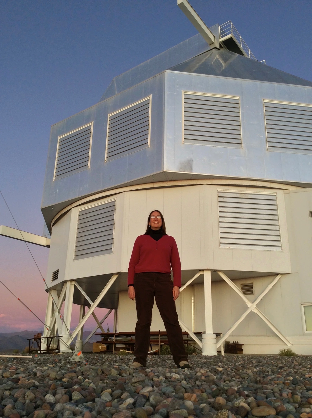 Alycia Weinberger in front of Magellan Telescope