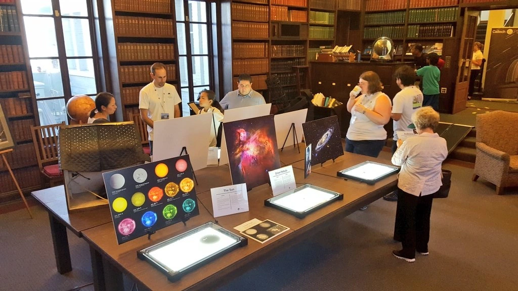 Visitors learn about our history in the Hale Library during the annual Observatories Open House. 