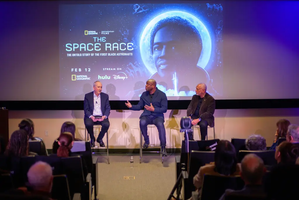Carnegie's screening of National Geographic documentary The Space Race was followed by a panel discussion with former NASA administrator Charles Bolden and former astronaut Leland Melvin, moderated by Carnegie President Eric Isaacs