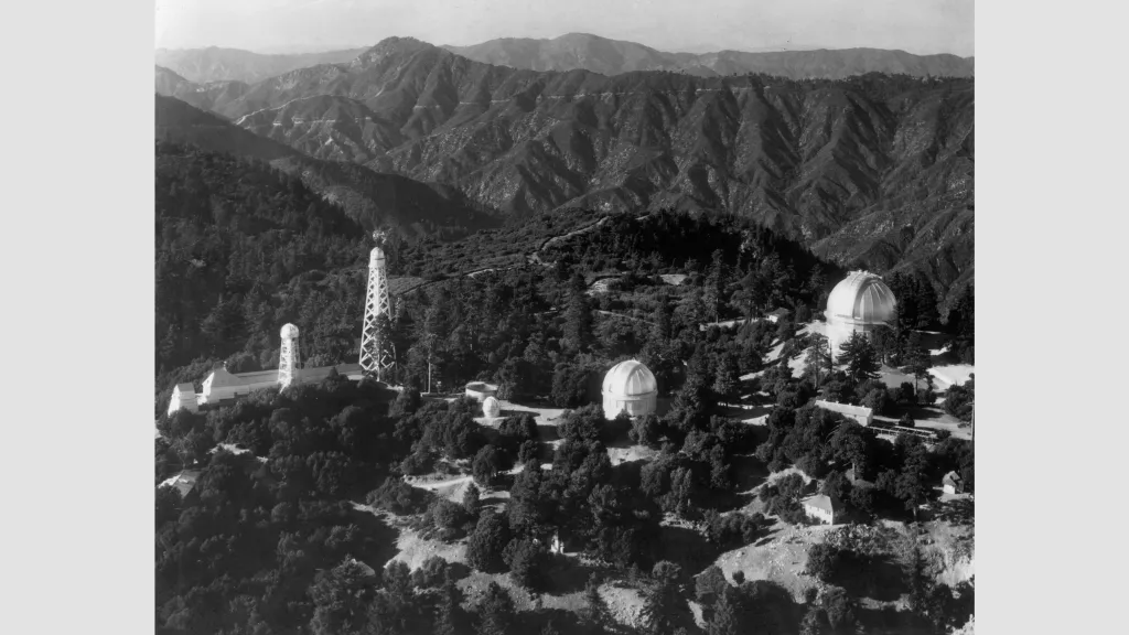 Aerial view of Carnegie Science’s Mount Wilson Observatory, 1932. Credit: Carnegie Science/Huntington Library