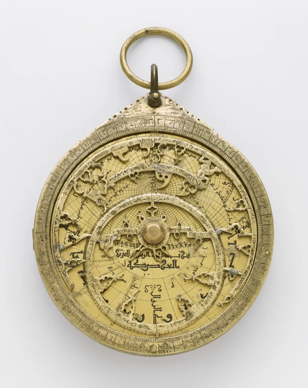 Muhammad ibn 'Abd al-'Aziz al Khama'iri, Astrolabe, 1226–27/624 A.H., Los Angeles County Museum of Art, gift of Carolyn Merchant, photo © Museum Associates/LACMA