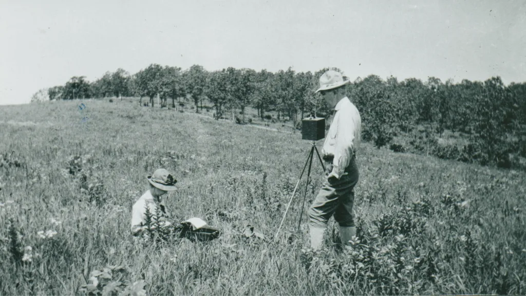 Edith and Frederic Clements in the field