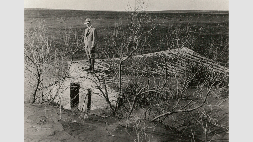 Frederic Clements observing the effects of the devastating Dust Bowl in the Great Plains in 1934