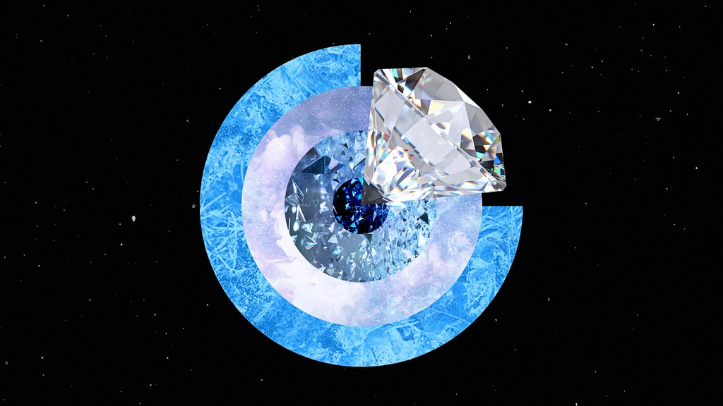 Artist's concept illustrating diamond formation in an ice giant planet interior