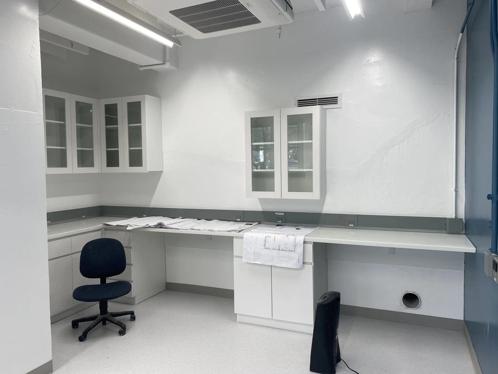 The newly remodled mass spec lab contains this area for loading samples that will be analyzed by the TIMS, a highly sensitive isotope mass spectrometer. Credit: Lori Willhite/Carnegie Science