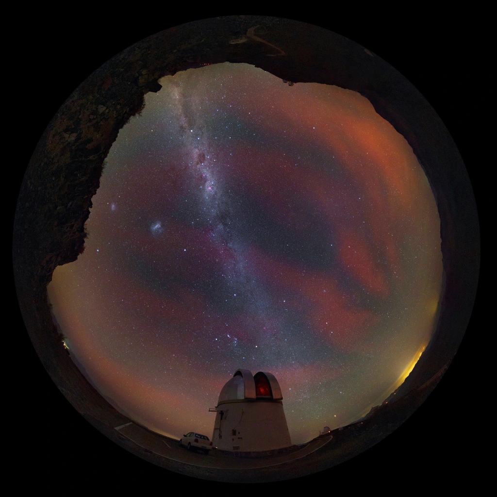 Swope Telescope With Airglow