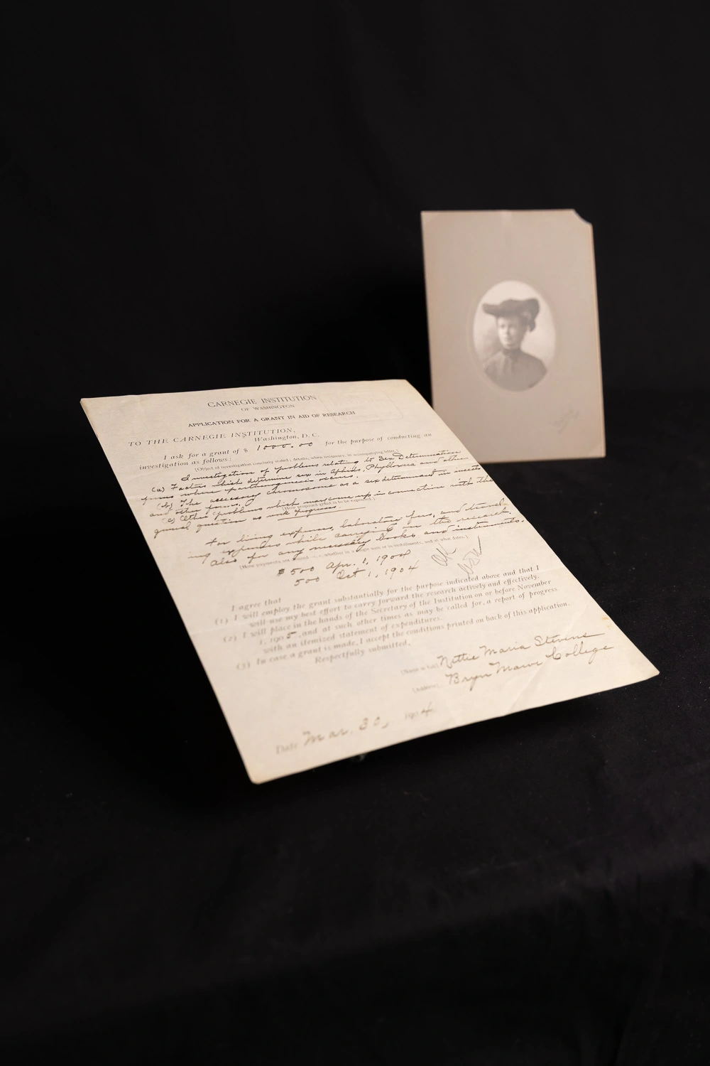 on the $1,000 grant awarded by Carnegie Science for the "Investigation of problems related to Sex Determination."