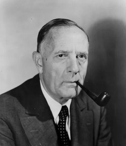 Edwin Hubble with pipe