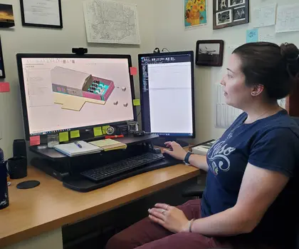 Julia Brady talks about the LVM project in her office at the Carnegie Observatories