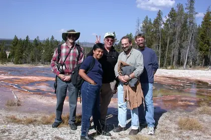 Devaki Bhaya and her research team in Yellowstone National Park. 