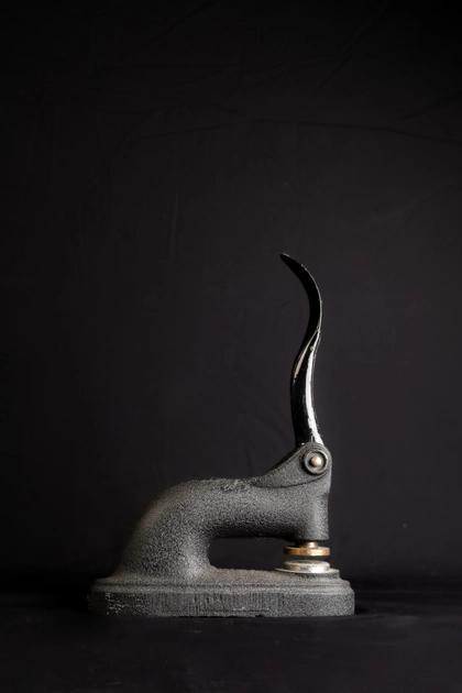 The seal embosser on a black background
