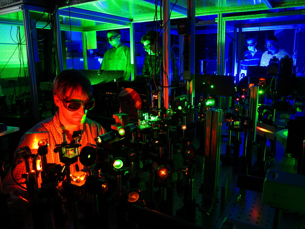 Scientists in the ignition Facility High P-T Laser Lab