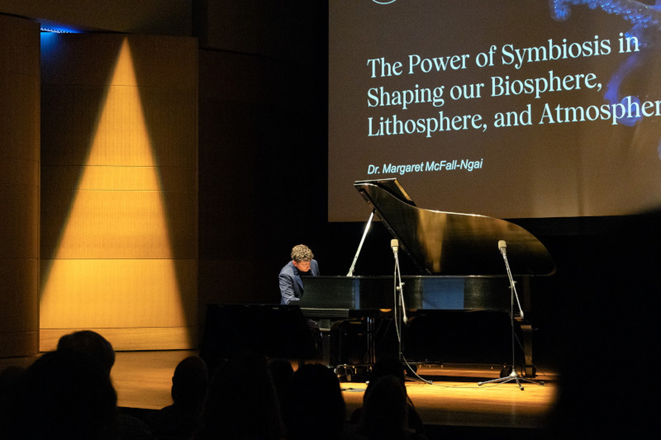 Piano at huntington astronomy lecture series played before event